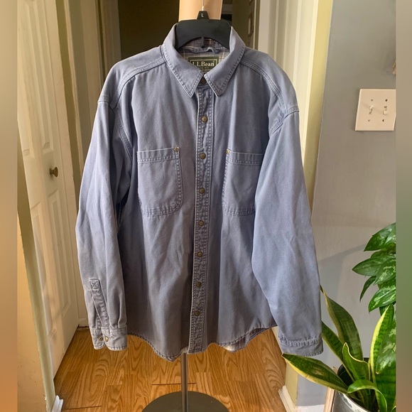 Vintage LL Bean Mens Utility Jacket Flannel Lined Grunge Moto L - Picture 1 of 11
